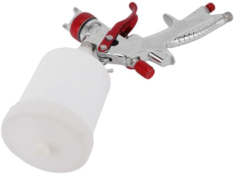 Walfront Pistolet de Peinture HVLP Professionnel 1,4 Mm, Pistolet à gravité pour Peinture Automobile, Apprêt, Vernis, Retouche avec Capuchon en Laiton et Godet de 500 ML