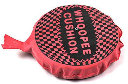 Uteruik Furzkissen, selbstaufblasend, lustiges Spielzeug, 18 cm, 1 Stück (zufällige Farbe)