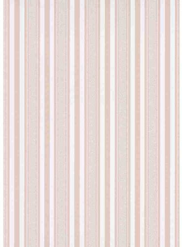 Papier peint Motif rayures et vagues Rose