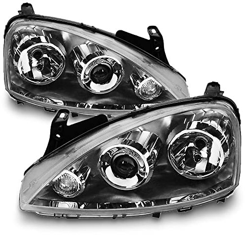 ATEC Germany 2x Hauptscheinwerfer vorne links + rechts H7 Frontscheinwerfer ohne Stellmotor für Typ Zizala, Kompatibel mit OPEL COMBO, CORSA C (X01)