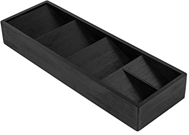 Auroni - Besteckschubladen Organizer- Bambus - schwarz - Ordnung in der Schublade - Platz für 24+ Teile - in 5 Fächern