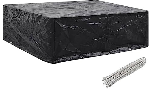Mengtu Funda para muebles de jardín con 8 ojales, 250 x 210 x 90 cm, cubierta de mesa de jardín, funda para mesa de sillas de exterior, funda para mesas de terraza, casa, muebles de decoración para