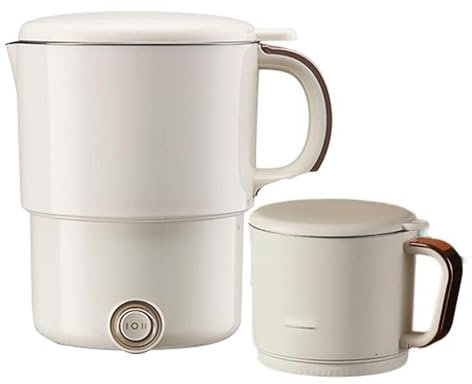 Suafif Hervidor Eléctrico Plegable de Viaje, Hervidor de Agua Acero Inoxidable de 800 Ml, Hervidores Eléctricos Portátiles de Caldera de Agua Pequeña con Control de Temperatura de 2 Niveles, 600 W