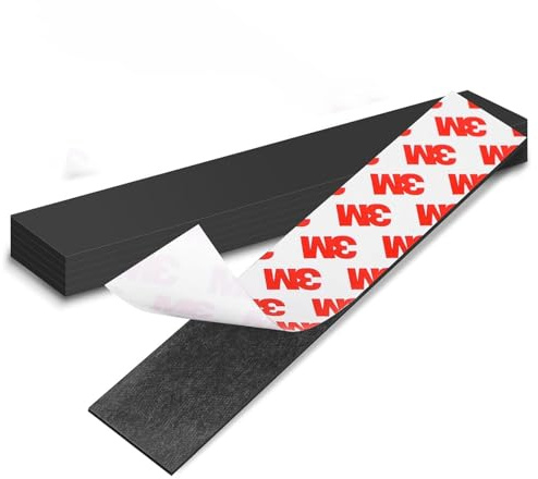 YuanYouTong Lot de 10 bandes magnétiques autocollantes - 120 x 20 mm - Avec dos adhésif 3M - Bande magnétique flexible pour couteau - Pour réfrigérateur, porte-outils, planche, bricolage