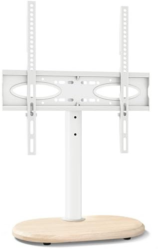 TVON TV Ständer Universeller TV Standfuss für 26–60 Zoll Flach & Curved Fernseher Schwenkbarer Höhenverstellbarer Fernseher-Standfuß mit rundem Sockel bis zu 40 kg Max.VESA 400x400 mm