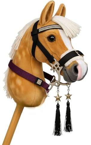Hobby Horse Accessori,Trense Hakamore, Briglia con redini e Foderate con Pelliccia, Senza Cavallo, Accessori per Giocare, trense Giocattolo per hobbyhorsing,Capestro Giocattolo