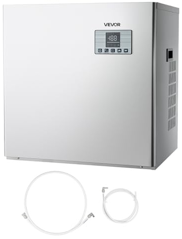 VEVOR Istillverkningsmaskin 181 kg/dag rostfritt stål ismaskin 560 mm schemalagd självrengörande modulär isbitsmaskin för restauranger hotell (endast huvud)