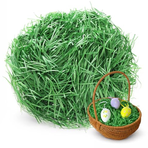 Festicy Erba Finta di Pasqua 2026 Color Verde I 200g I Erba Sintetica in Rafia per Decorazioni Pasquali e Centrotavola I Ideale per Caccia alle Uova, Nidi Pasquali e Decorazioni Fai da Te