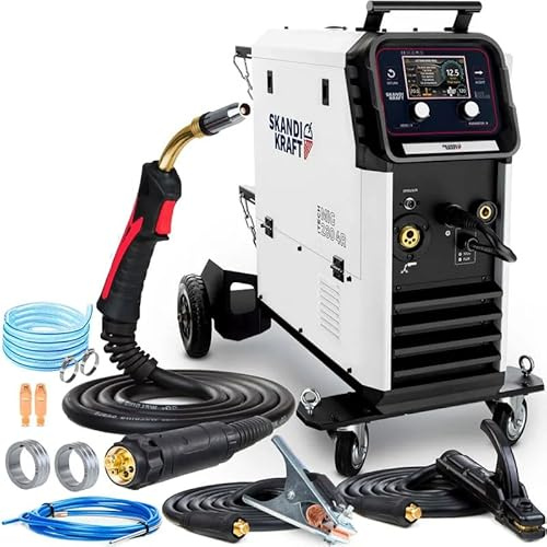 SKANDI KRAFT iTECH MIG 280 4R - Saldatrice inverter MIG/MAG AUTO, MMA, TIG Lift, 280 A, avvolgitubo 4 ciottoli, Pulse, Dual Pulse, modalità SPOT, display LCD 5, 400 V