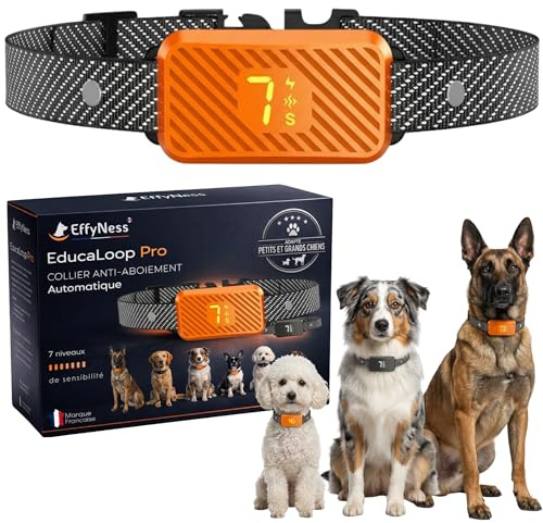Collier Anti Aboiement Chien - Nouveau 2026 : Résultat Stop Immédiat - Automatique - Réglable - 3 Modes/7 Niveaux - Rechargeable - sans Douleur - Petits Gros Chiens - Electrique Anti-Aboiement