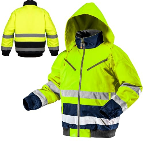 NEO TOOLS Thermique warnschutzjacke en 20471 Veste d'alerte d'alerte orange fluo jaune Veste de travail Protection Sécurité Veste, jaune