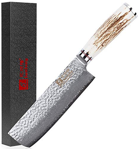 Sunlong 6,5 pollici Nakiri Vegetable/Usuba Knife-Prefect per carne, verdure, frutta-Professional Affettatrice-Anti-stick Blade-Antler impugnatura SL-DK1049DH