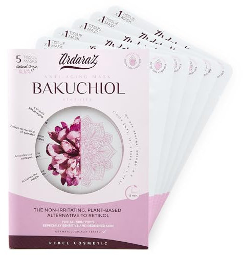 Ardaraz Anti Wrinkle Face Mask with Bakuchiol, the Plant-Based Retinol and Hyaluronic Acid. Moisturising Face Masks Beauty for a deep hydration with instant effect. Vegan Face Mask Set 5 pcs