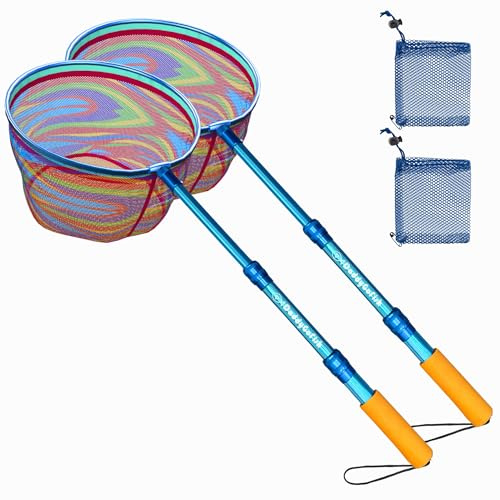 DaddyGoFish Red de Pesca para niños, Ultraligera, telescópica, para atrapar Peces, Ranas, Peces, Cricket, Mariposa, Lago, Estanque, Regalos para niños y niñas
