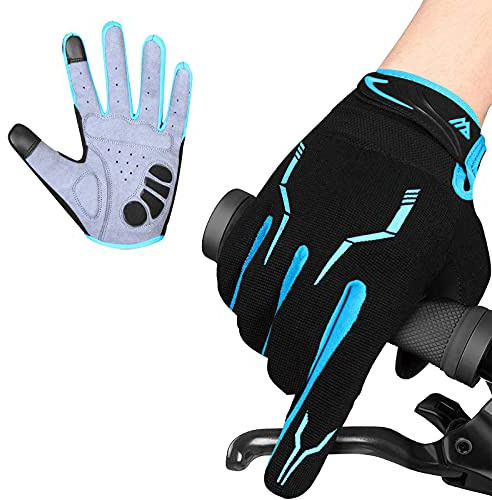 WESTWOOD FOX WFX - Guanti da ciclismo a dita intere, per mountain bike, touchscreen, guanti da MTB, imbottiti, antiscivolo, per ciclismo su strada, per uomini e donne
