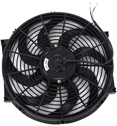Tbest Radiador y Accesorios Kit de Montaje de Ventilador de Refrigeración de Radiador Eléctrico Universal de 14 Pulgadas 12V 90W Ventilador Delgado Push Pull