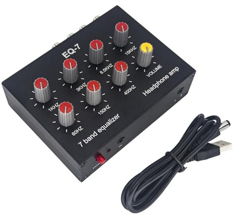EQ-7 ljudsignal headset förstärkare 7-band EQ equalizer 2 kanaler digital ljudutjämnare