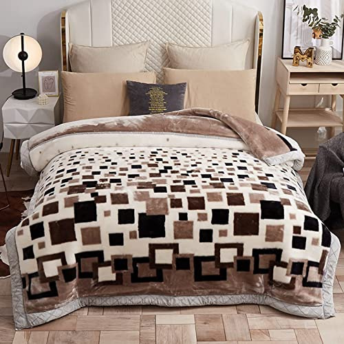 forestalk Coperta invernale calda e pesante, coperta in visone coreano, coperta in pile per letto matrimoniale, 150 x 200 cm, morbida e calda, coperta reversibile a 2 strati
