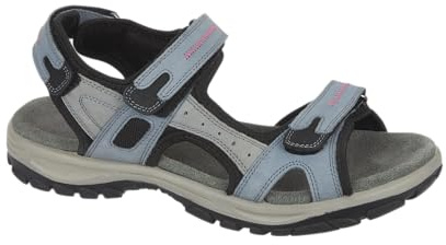 Urban Jacks Women’s Nubuck Leather Hiking Sandals, Outdoor Sport Trekking Sandals, Touch and Close Walking Shoes Sizes 4-8’s (Blue/Pink, UK Footwear Size System, Adult, Women, Numeric, Medium, 5)
