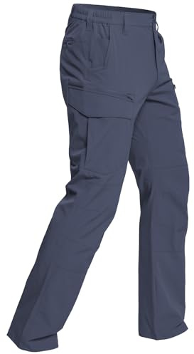 CARWORNIC Men's Lightweight Tactical Hiking Pants Water-Resistant Flex EDC Cargo Pants Stretch Quick Dry Work Pants Multi-Pocket Travel Safari Outdoor Fishing Trousers