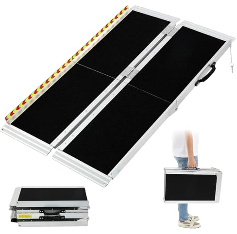 Rampa Plegable y Portátil para Silla de Ruedas, Rampa para Sillas de Ruedas 183CM - Portátiles Antideslizantes Rampas Sillas de Ruedas para Umbrales Escaleras Carga Silla de Ruedas