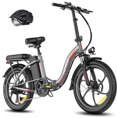 Fafrees 2025 F20 E cykel, hopfällbar cykel, 20 tum för vuxna [officiell] män, e-cykel, damer, fatbike 20AH/720Wh batteri, elcykel, 250 W, E mountainbike 25 km/h 140 kg (grå)
