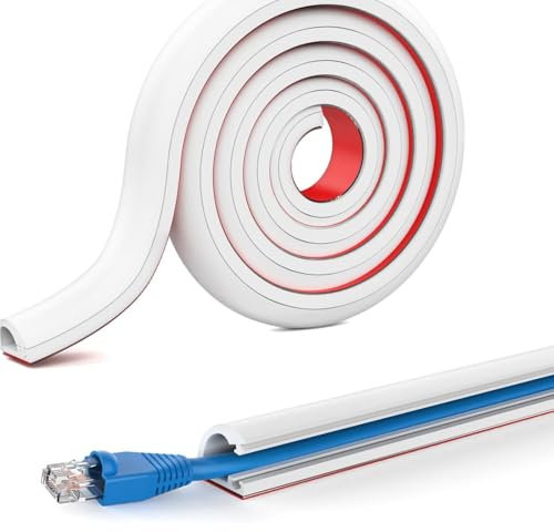 YITULOU Mini Canalina Portacavi 3 Metri, Parete di cavi Canaletta, Canaleta per cavi adesivi Canale flessibile 3 m Canale di Calha Cavo Canaleta (bianco - 15 mm x 10 mm)