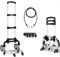 Stagecaptain CBF-70 klappbare Sackkarre – Aluminium Transportkarre faltbar - 70kg Tragkraft - Teleskopgriff, Gummireifen, 4 Lenkrollen – Ideal für Umzug, Garten, Lager, Bühne, Haushalt - Silber
