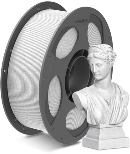 ANYCUBIC PLA Marble Filament 1,75 mm, Filamento per Stampanti 3D Compatibile con la Maggior Parte Delle Stampanti 3D, Identificazione Intelligente, 1KG Bianco Marmo