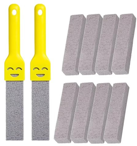 8PCS Toilet Pumice Cleaning Stone with Handle, Powerful Limescale and Brown Stain Remover for Toilet Bowl, Kitchen, Bath, Pool, and Household Cleaning