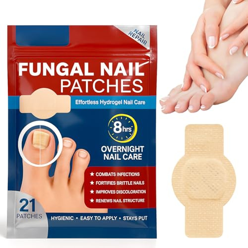 Nagelsvampplåster, 21 stycken svampnagellappar funktionella nagellappar mångsidiga tånagelreparationsplattor, tånagelkorrigering patch för skadade naglar och utseendet av missfärgade naglar
