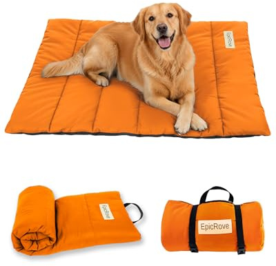 EpicRove Dog Blanket for Travelling Waterproof - Non-Slip Dog Mat 110 x 68 cm, Washable Dog Bed - Outdoor, Travel & Car Boot Comfort Cushion for Dogs & Cats (Orange)
