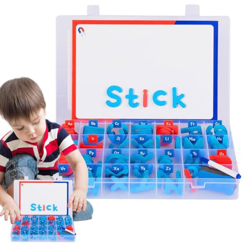 Kit de lettres magnétiques pour salle de classe - Tableau magnétique double face coloré | Set éducatif coloré pour l'apprentissage « pour garçons | Kit de lettres magnétiques » avec tableau noir