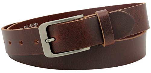 Vascavi Vollledergürtel aus Büffelleder in braun, 35mm breit und ca. 3-4mm stark, Gürtel, Ledergürtel, Jeansgürtel, kürzbar, Herrengürtel, Damengürtel, (95 cm Gesamtlänge 105 cm)