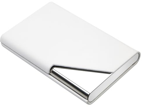 Padike Business Card Holder, Upgraded Leather Business Card Case Pocket Card Holders for Men or Women, Metal Slim Name Card Holder RFID Blocking Business Card Carrier with Magnetic Closure (Y-WH)
