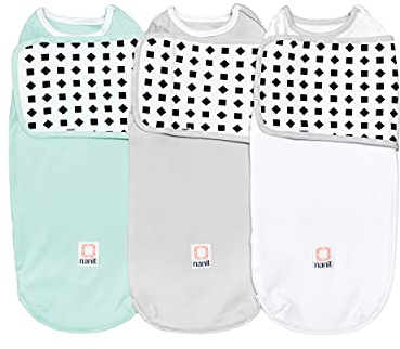 Nanit Breathing Wear - Fonctionne avec le moniteur de bébé Nanit Pro pour suivre les mouvements de la respiration, alertes en temps réel, 100% coton, taille L (lot de 3), 3 à 6 mois, multicolore