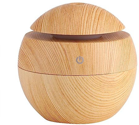 Difusor de Aceite Esencial, USB Humidificador de táctil LED Esencial de 130 ml Mini humidificadores de Aire de Niebla Fina portátiles Difusor de Aceite Purificador de Aire para Oficina de Yoga