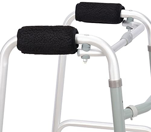 supregear Schaffell Walker Handgriff Gepolsterte (2er-Pack), Handpads Zubehör für Walker Rollator Crutch Rollstuhlgriffe Sanft Komfortabel Schaffell Wollbezüge, Rutschfest Dauerhaft Walker Zubehör