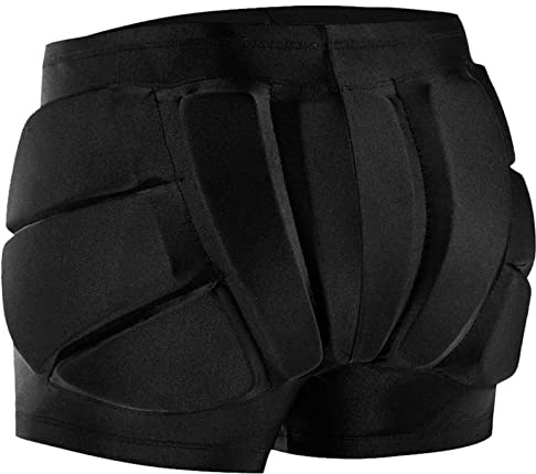 RANDDER Kids Butt Pad Shorts for Skating Snowboarding Ski Hockey, Hip Tailbone Padded Shorts for Youth Child(Black, M)