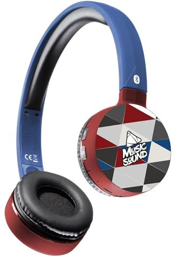 Music Sound | HEADBAND Bluetooth | Cuffie on Ear Bluetooth Archetto Estendibile - PlayTime 20h - Fantasia Triangoli