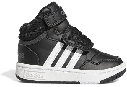 adidas Unisex - Bimbi 0-24 Hoops Mid Shoes, Core Black / Cloud White / Grey Six, 26 1/2 EU