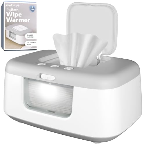 Jool Baby TinyBums Baby Wipe Warmer & Dispenser with LED Changing Light & On/Off Switch (Grey)