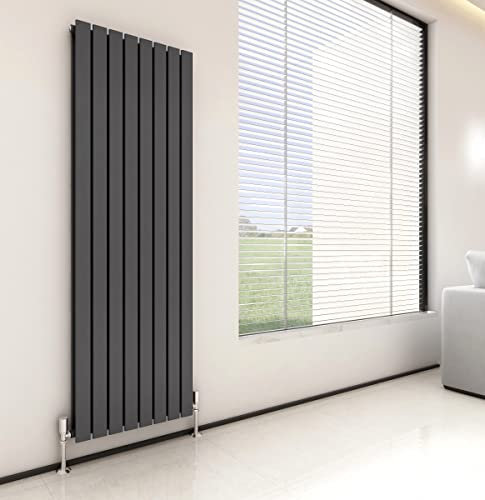 Radiator Horizontal Vertical Designer Flat Panel Central Heating Radiator 1800mm Height (1800x544mm Double, Anthracite)