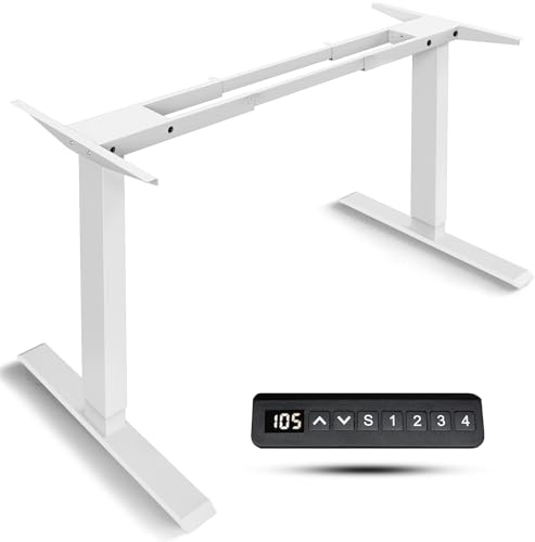 ESpefy Dual Motor Electric Standing Desk Frame- Heavy Duty Height Adjustable Desk Legs, Sit to Stand Up Desk Base, 4 Memory Settings Controller for Adjustable Desktop Sizes, Over 300 lbs Load Capacity