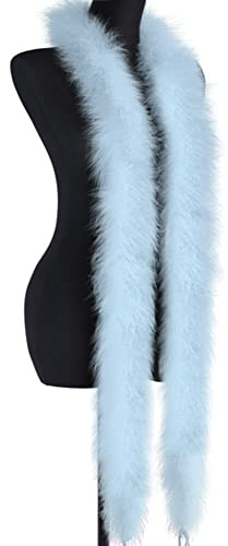 2 m fjäderboa ljusblå naturlig fjäderhalsduk fluffig fjäder boas maskeradfest tillbehör för bröllopsfest cosplay dansdräkt