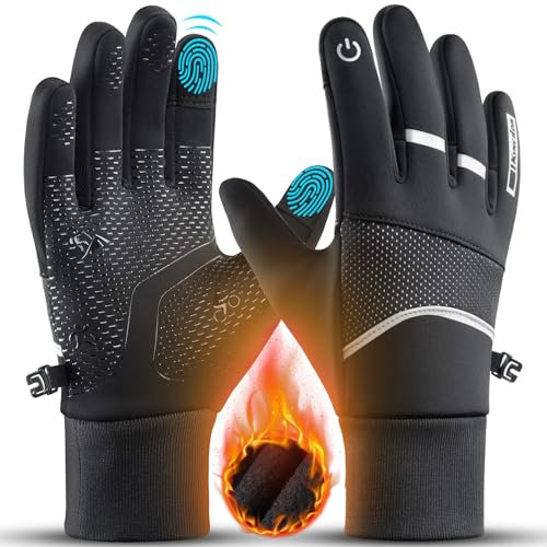 KynciLOR Winterhandschuhe Herren Warm,Touchscreen Fahrradhandschuhe,rutschfeste,Winddichte und kältebeständige Handschuhe zum Radfahren,Skifahren und Arbeiten
