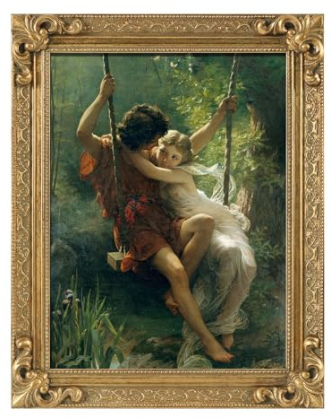 FOLKOR Gold Frame for 11x14 Canvas Painting, 1.8” Wide Solid Wood Vintage Frame for Stretched Canvas Prints Artwork, Living Room Wall Decor for Home Office Gallery, No Back & Cover (Gold)