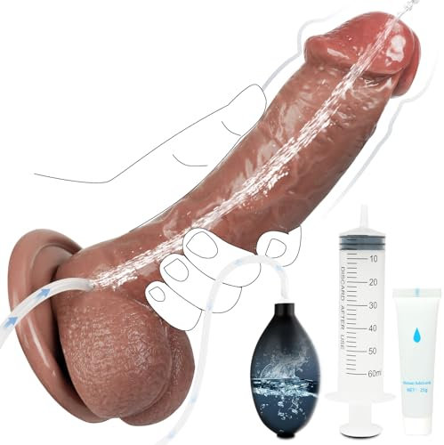 18cm Kleiner Penis Dildo mit Spritzfunktion, Wassersprühfunktion Spritz Analdildo für Männer mit Saugnapf, Frauen Männer Anal Sex Toys, Realistischer Penis Sex Spielzeug für die Frau Erwachsene Spiele
