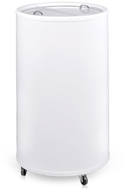 METRO Professional Party-Cooler/frigo bibite su ruote, HCR40, plastica/vetro temperato, Ø 44.2 x 74.5 cm, 34 L, con 4 ruote, ideale per lattine, bianco