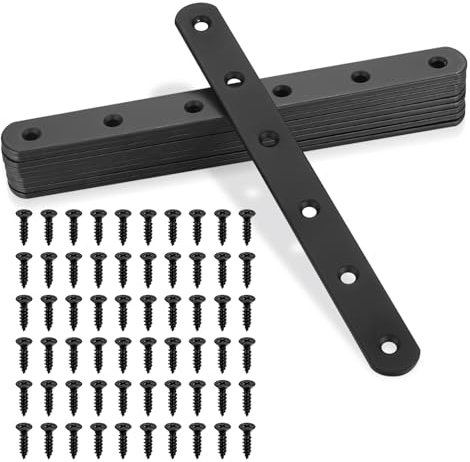 10 staffe piatte in metallo per rammendo in legno, staffe piatte dritte per dormire, piastre di giunzione piatte per riparazione di mobili, 200x20x3mm